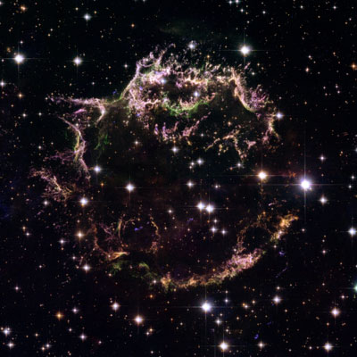 Cassiopée A revisitée par Hubble