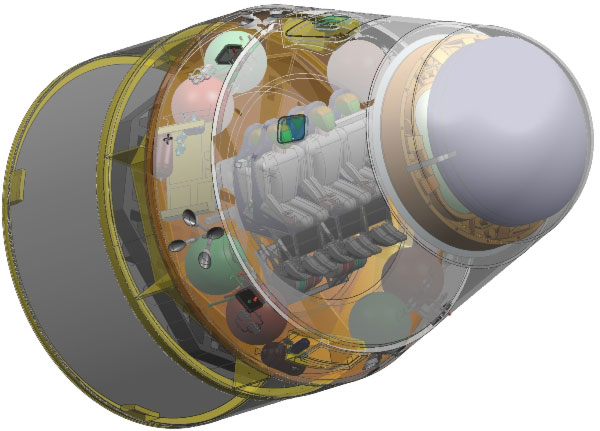Vue d'artiste de la capsule Dragon en version habitée