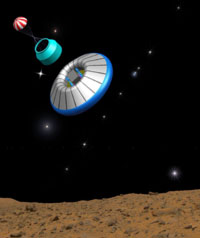 Un des profils de mission envisagé pour la phase d'atterrissage du rover d'ExoMars