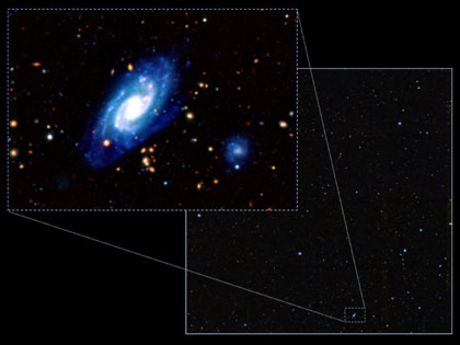 Zoom sur une galaxie spirale du Survey