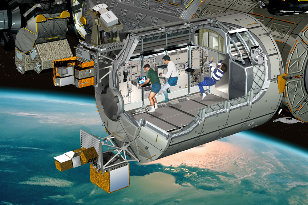 Columbus dans le Space Station Processing Facility du Centre spatial Kennedy