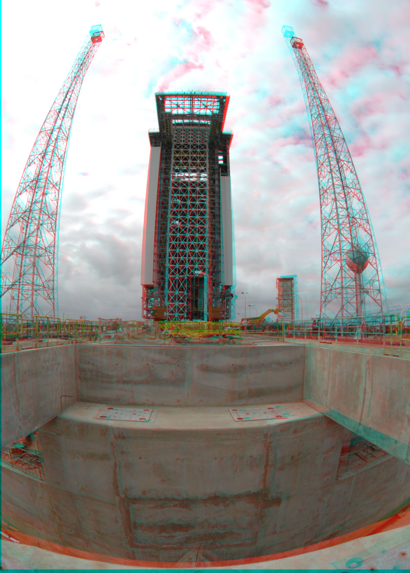 La Zone de lancement Vega (ZLV) en 3-D (nécessite des lunettes anaglyphes)