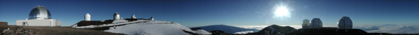 Les télescopes situés sur Le sommet du volcan Mauna Kea