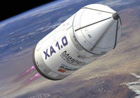 Le XA 1.0 de Masten Space Systems (vue d'artiste)