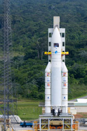 Transfert d'Ariane 5 ES sur son pas de tir (ELA-3)