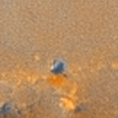 Opportunity, sur le bord du cratère Victoria, vu par la caméra Hirise de MRO