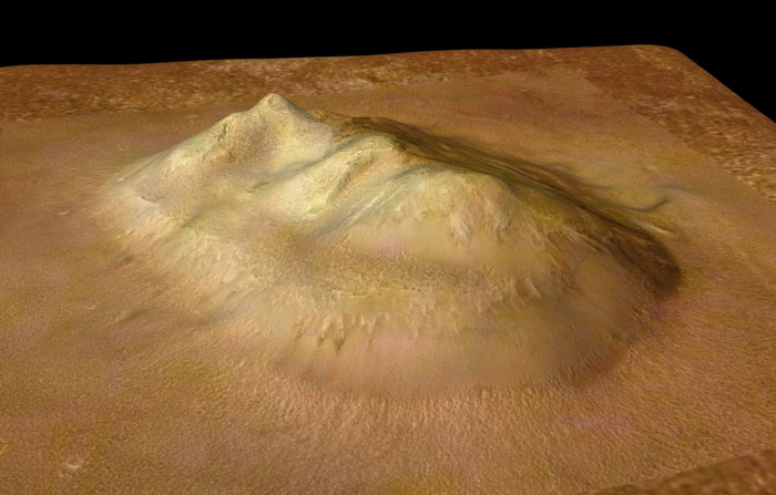 Le Visage de Mars (région de Cydonia, Mars Express, 2006)