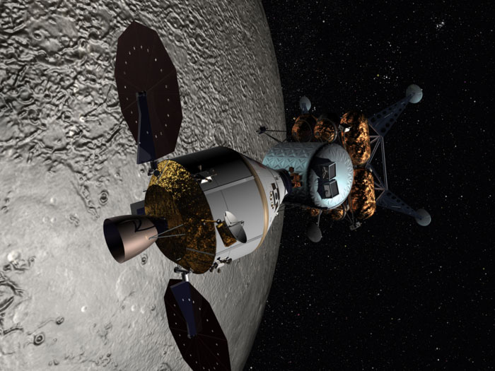 Orion et le module d'atterrissage lunaire (LSAM)