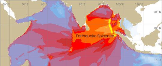 Les cartes du tsunami et du tremblement de Terre du 26 décembre 2004 